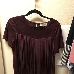 Boutique Fringe Maroon Top